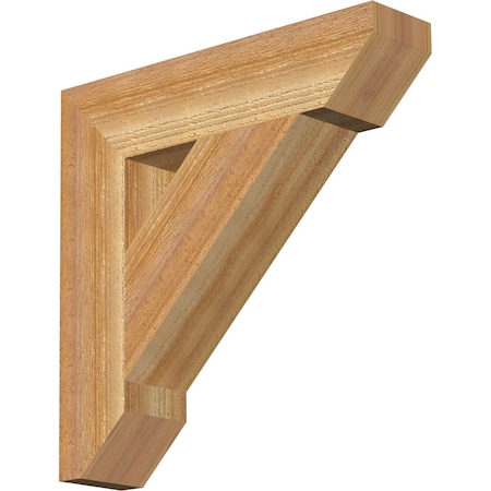 Ekena Millwork Traditional Slat Rough Sawn Bracket, Western Red Cedar, 4"W x 18"D x 18"H BKT04X18X18TRA06RWR
